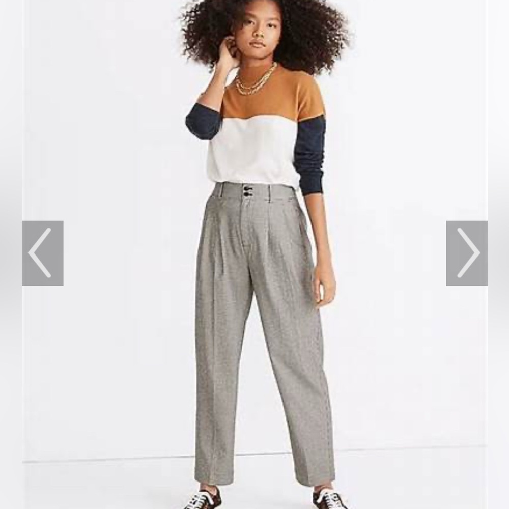 Madewell High-Waist Pleated Gray Trousers